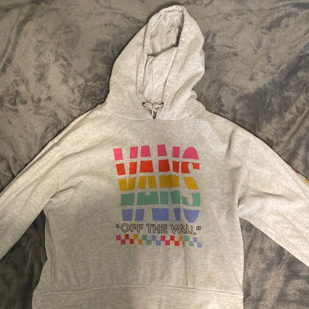 Vans multi colored crop hoodie